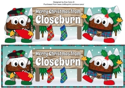 Crazy Scottish Christmas Puddings with big sign CLOSEBURN large dl