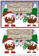 Crazy Christmas Pudding Couple with Mistletoe and sign LEONIE & FAMILY