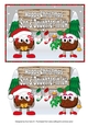 Crazy Christmas Pudding Couple with Mistletoe and sign SON & DAUGHTER IN LAW 5x7
