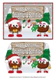 Crazy Christmas Pudding Couple with Mistletoe and sign DAUGHTER & SON IN LAW 5x7