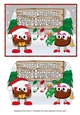 Crazy Christmas Pudding Couple with Mistletoe and sign SISTER & BROTHER IN LAW 5x7
