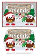 Crazy Christmas Pudding Couple with Mistletoe and sign FRIENDS 5x7