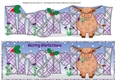 Christmas Highland Cow with thistle INGRID large dl