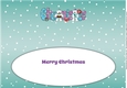 Monty Polar Bear and friend with Christmas pudding and sign CHANIECE large dl insert