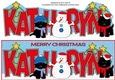 Christmas Jazz Dog & Snowman KATHRYN large dl