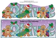 Gingerbread men with Christmas stockings OLIVE large dl