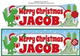 Christmas Dinosaurs MERRY CHRISTMAS JACOB large dl