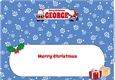 Santas with presents and skating GEORGE large dl insert