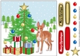8x8 Christmas Podenco dog and Christmas tree