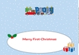 1st Xmas Santas Car & trailers POPPY large dl insert