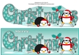 Christmas Fat Penguins Skiing CHRISTMAS large dl