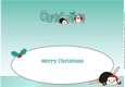 Christmas Fat Penguins Skiing CHRISTMAS large dl insert
