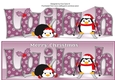 Christmas Fat Penguins Skiing LAILAH large dl