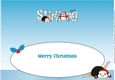 Christmas Fat Penguins Skiing STIRLING large dl insert