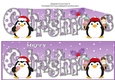 Christmas Fat Penguins Eating Ice Cream CHRISTMAS large dl