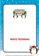 Christmas Fat Penguins Eating Ice Cream with sign BROTHER a5 insert