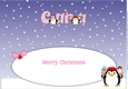 Christmas Fat Penguins Eating Ice Cream CARA large dl insert