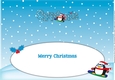 Christmas Fat Penguin Snowboarding CHRISTMAS large dl insert
