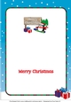 Christmas Fat Penguin Snowboarding with sign CHRISTMAS a5 insert