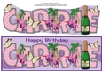 Champagne, Fuchsias & Butterflies CARRIE large dl