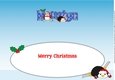 Christmas Fat Penguins Skiing MARTYN large dl insert