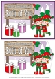 Christmas Elves with Mistletoe and sign BOTH OF YOU