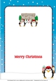 Christmas Fat Penguins Eating Ice Cream with sign ALL OF YOU insert