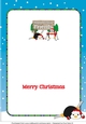 Christmas Fat Penguins Skiing with sign FRIENDS insert