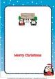 Scottish Christmas Fat Penguins with sign CHRISTMAS a5 insert