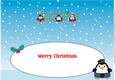 Scottish Christmas Fat Penguins CHRISTMAS large dl insert