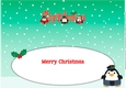 Scottish Christmas Fat Penguins CHRISTMAS large dl 2 insert