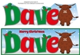 Christmas Highland Cow DAVE large dl