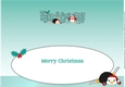 Christmas Fat Penguins Skiing NANA & GRUMPY large dl insert