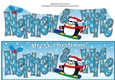Christmas Fat Penguin Snowboarding NEPHEW & WIFE large dl