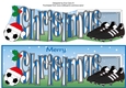 Xmas Football Boots & Football CHRISTMAS in blue & white large dl