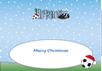 Xmas Football Boots & Football CHRISTMAS in blue & white large dl insert