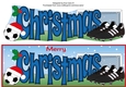 Xmas Football Boots & Football CHRISTMAS in blue large dl