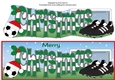 Xmas Football Boots & Football CHRISTMAS in green & white large dl