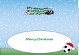 Xmas Football Boots & Football CHRISTMAS in green & white large dl insert