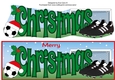 Xmas Football Boots & Football CHRISTMAS in green large dl