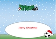 Xmas Football Boots & Football CHRISTMAS in green large dl insert