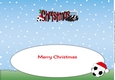 Xmas Football Boots & Football CHRISTMAS in red & black large dl insert