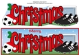 Xmas Football Boots & Football CHRISTMAS in red large dl