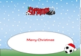 Xmas Football Boots & Football CHRISTMAS in red large dl insert