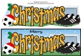 Xmas Football Boots & Football CHRISTMAS in yellow large dl
