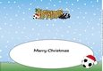 Xmas Football Boots & Football CHRISTMAS in yellow large dl insert
