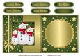 Snowman Family Fold Back Green