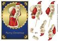 Vintage Santa Decoupage Blue