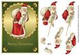 Vintage Santa Decoupage Green