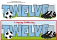 Football Boots & Football in sky blue TWELVE large dl